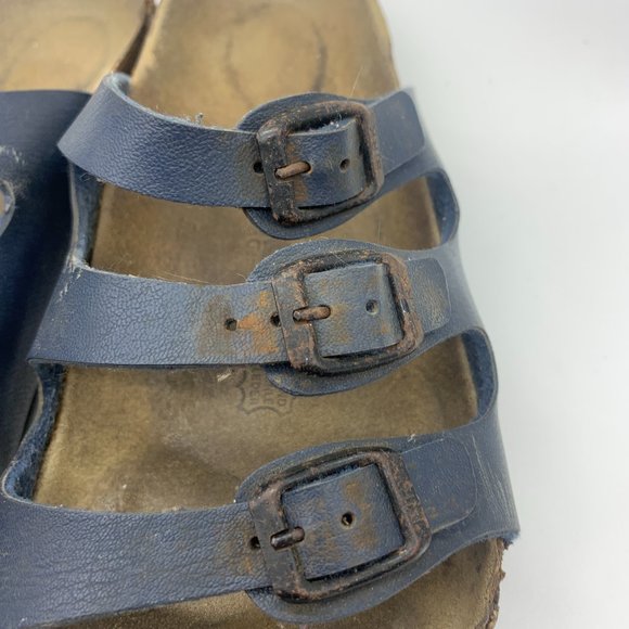 Birkenstock Florida Women's Blue Leather Sandals 40 - Picture 3 of 8